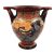 Greek Column Krater 16cm,Multicolor background,shows God Zeus,Leda,Erato