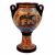 Greek Pottery Pot,Krater with 3 handle multicolored,Showing God Dionysus on Ship