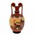 Greek Pottery Vase 24cm, Amphora with Brown shades, shows Goddess Aphrodite with Adonis