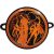 Red figure Pottery Kylix 20cm,God Dionysus with dancing Satyrs